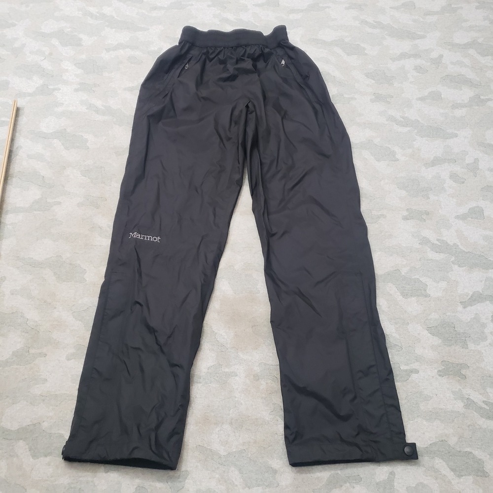 Marmot Rain Pants Womens XS Black Windbreaker Outdoor Hiking Drawstring